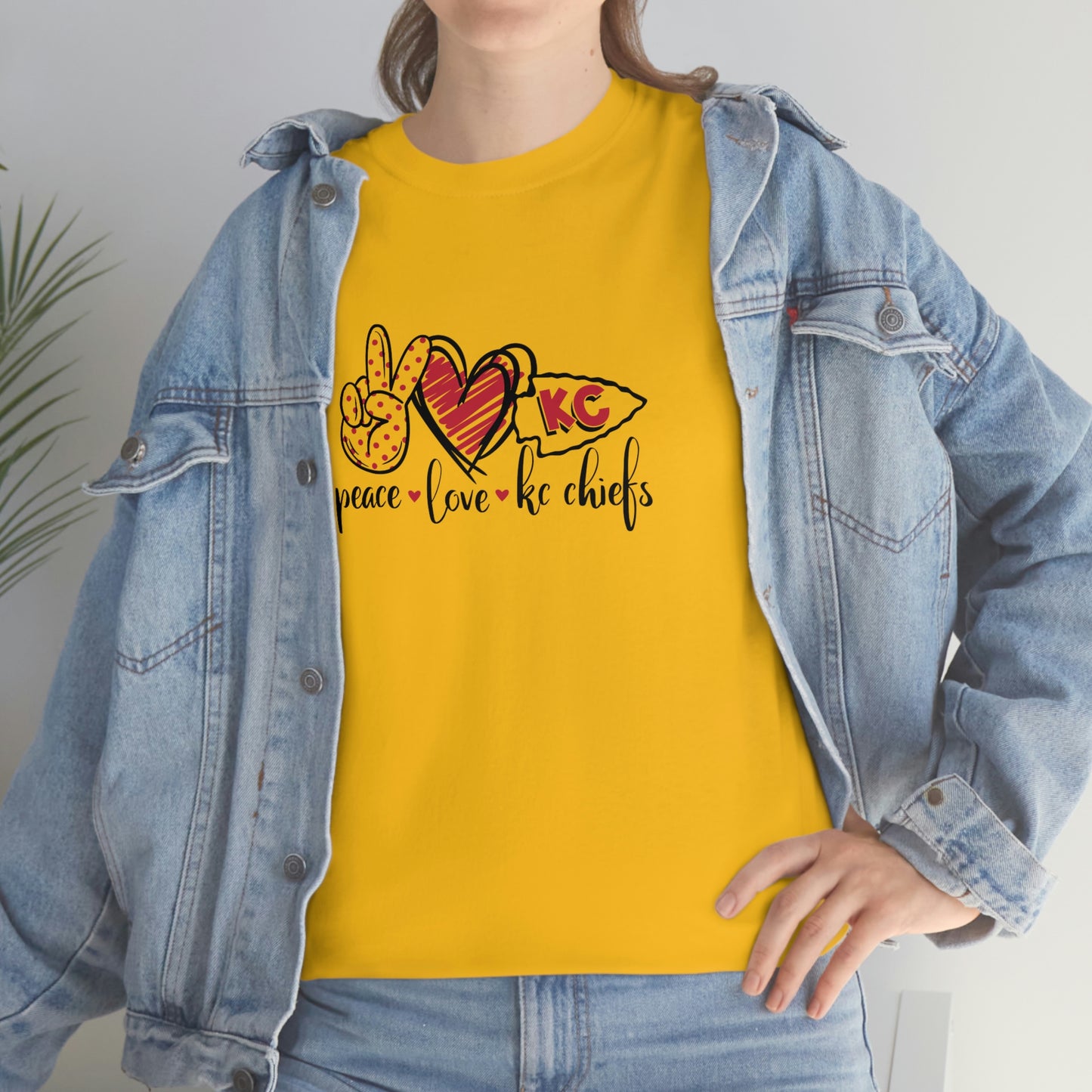 Peace Love and Chiefs | Kansas City Chiefs | Unisex Cotton Tee