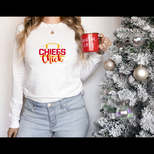 Kansas City Heart Long Sleeve Tee | Chiefs Chick | KC Football | Unisex Tee