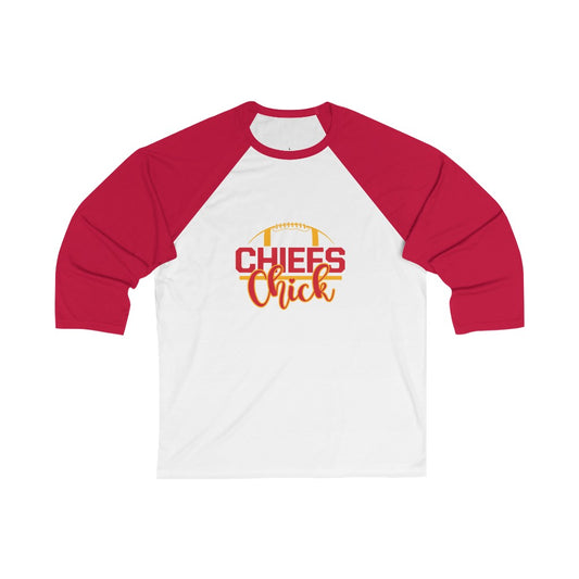 Chiefs Chick | Chiefs Fan |  Superbowl Champions | 34 Sleeve Baseball Tee