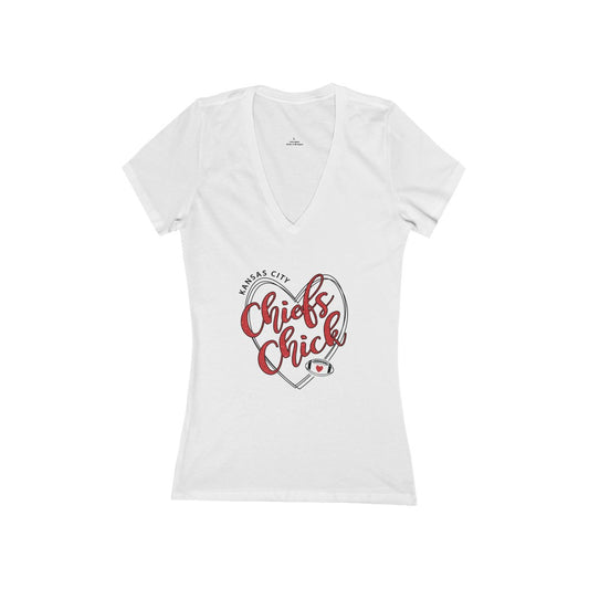 Kansas City Chiefs | Chiefs Chick Short Sleeve Deep V-Neck Tee