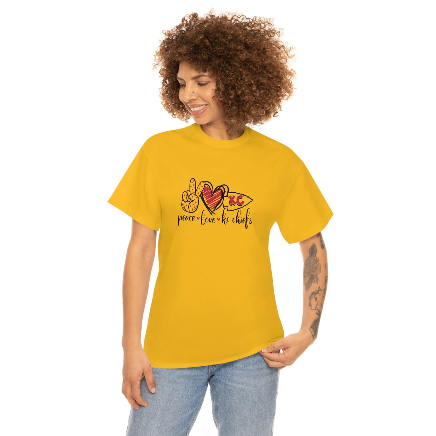 Peace Love and Chiefs | Kansas City Chiefs | Unisex Cotton Tee